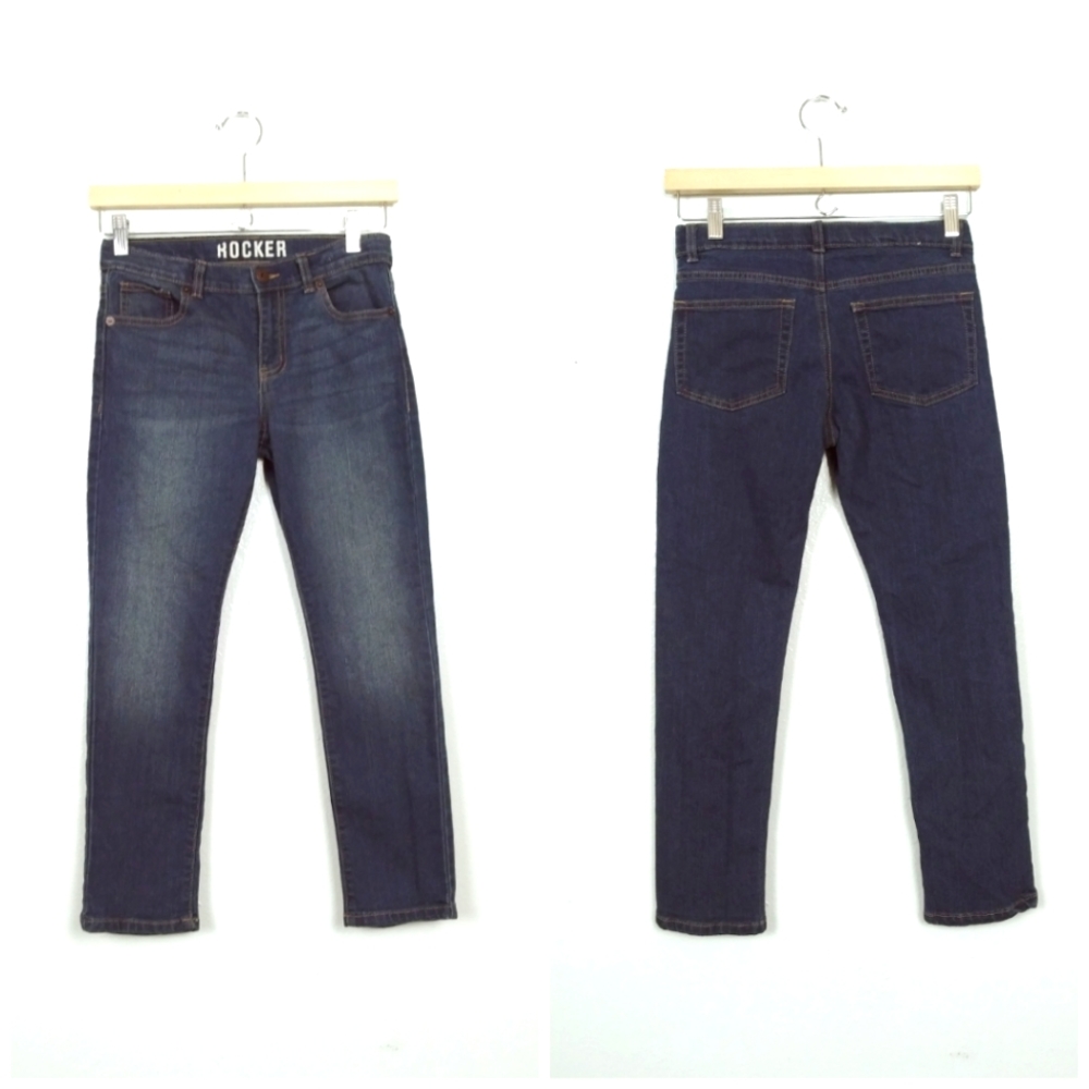 Crazy 8 Rocker Girl's Denim Pant Size 8 Slim-fit Dark Wash Blue